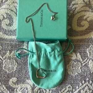 Tiffany & Co. Silver open Heart Pendant Necklace